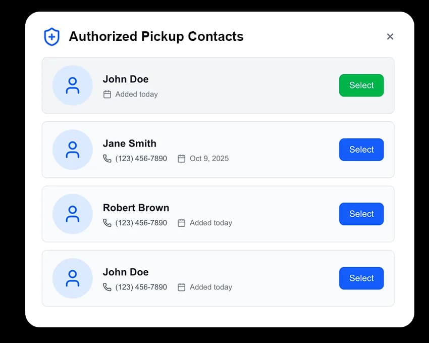Authorized personnel management interface
