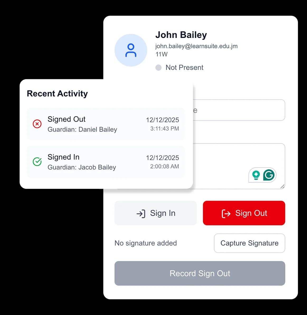 Parent notification system